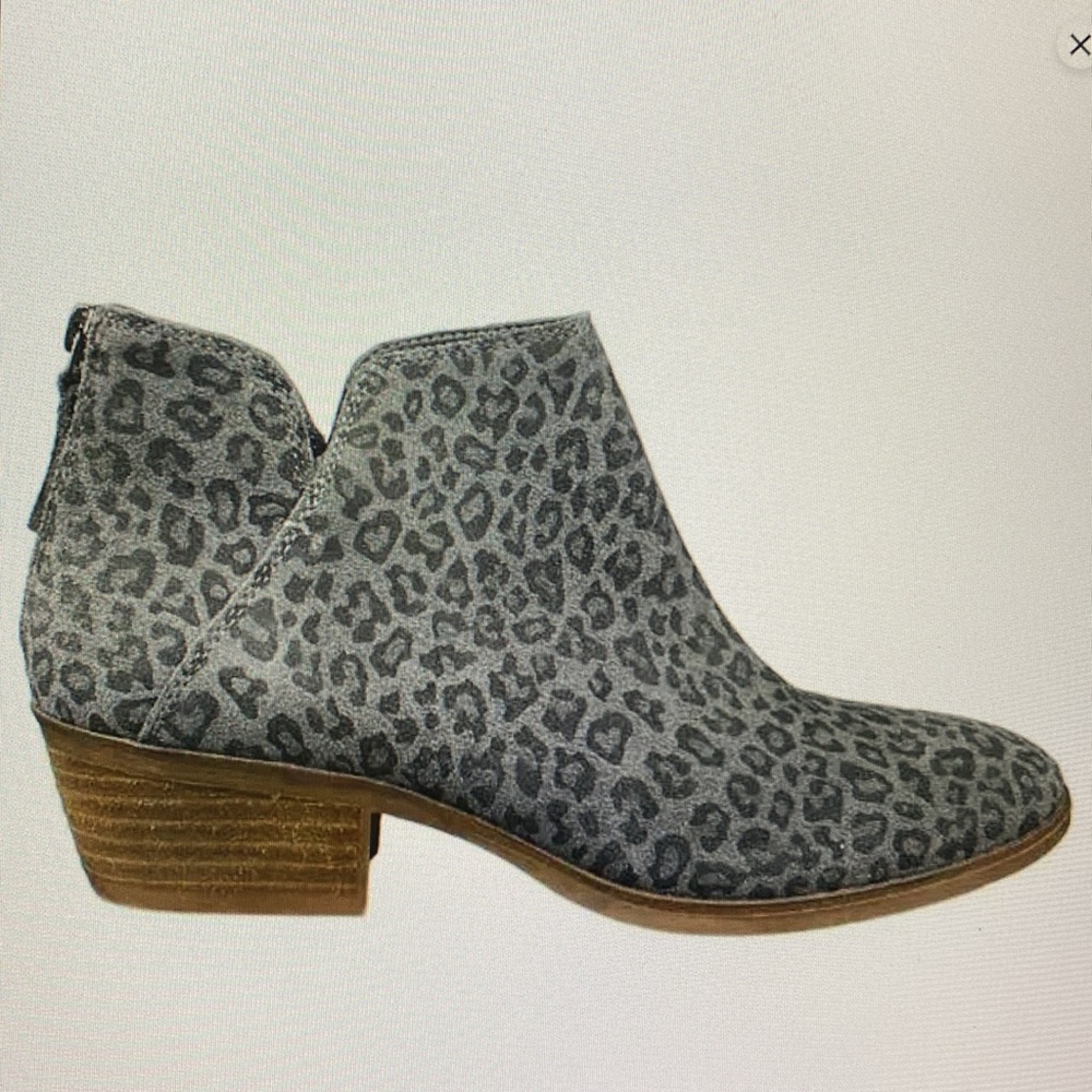 Animal Print Michael Nayda Gray Leopard Suede Confort Bootie Boot Size 8